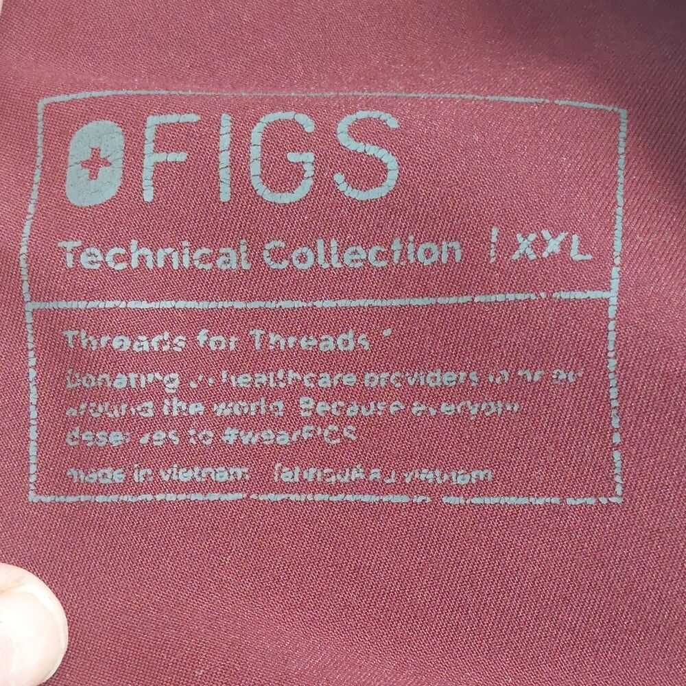 FIGS Kade Cargo Scrub Pants Women's XXL Burgundy Medical Technical Collection - Picture 4 of 9